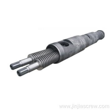 Conical twin screw and barrel for extrusion machine